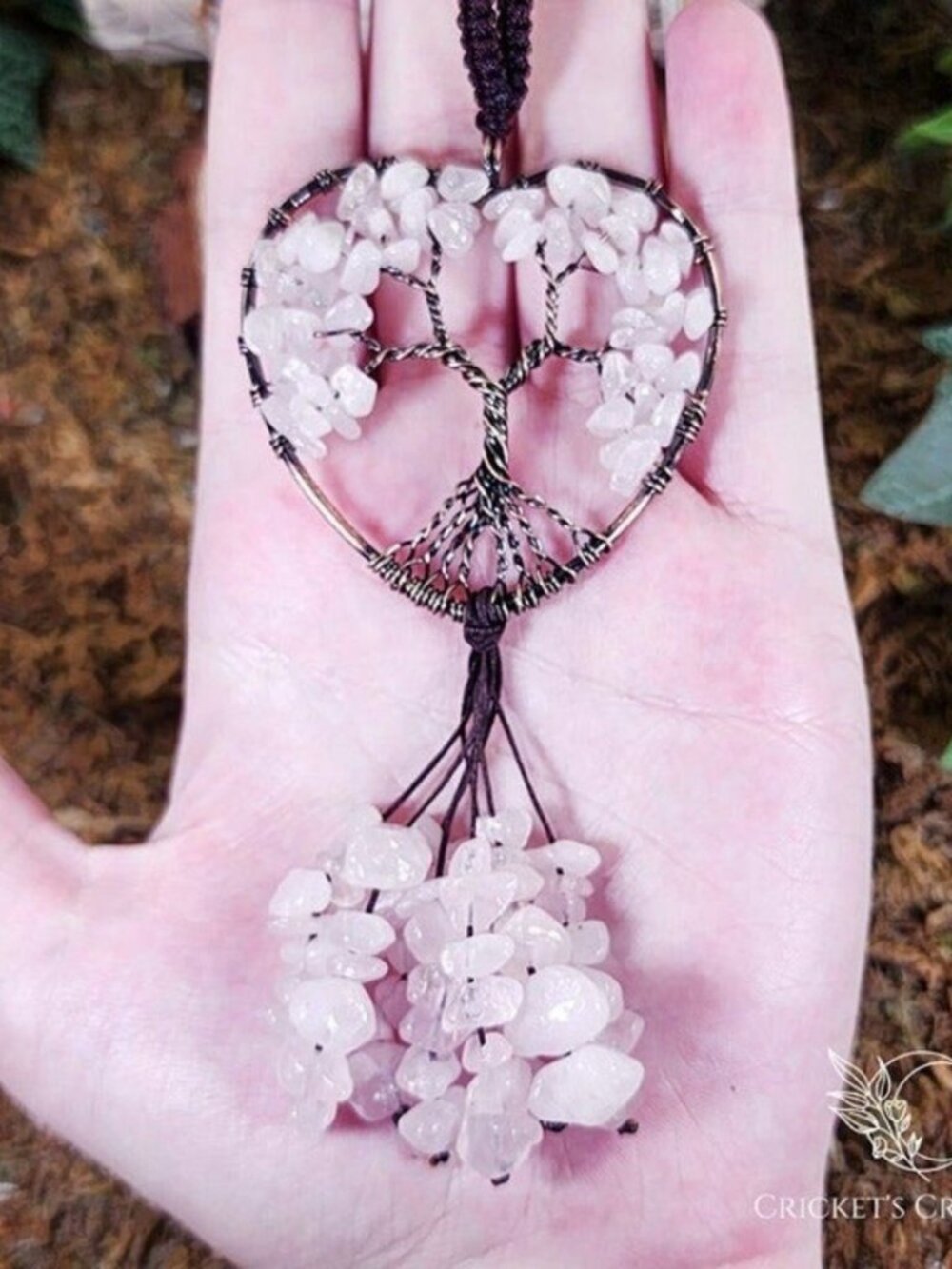 Handmade Rose Quartz Crystal Heart Décor #10